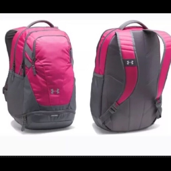 UA Team Hustle Under Armour Storm Backpack Pink - Picture 2 of 8